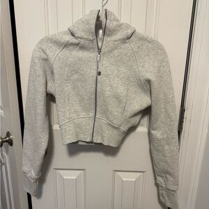 Lululemon Cropped Scuba full zip hoodie Grey
